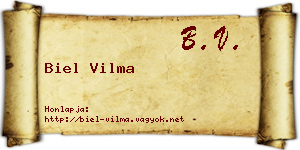 Biel Vilma névjegykártya